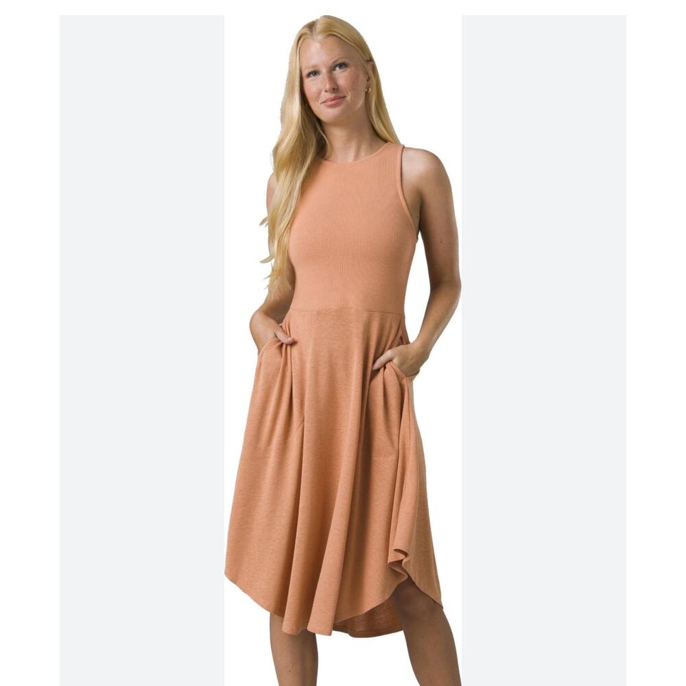 prAna Cozy Up Bayjour Dress size XL pockets sleeveless pink sand Gorpcore casual
